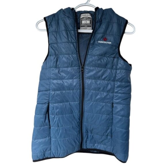Members Only Lifestyle & Line blue hooded sleeveless puffer vest jacket size M - Picture 2 of 4